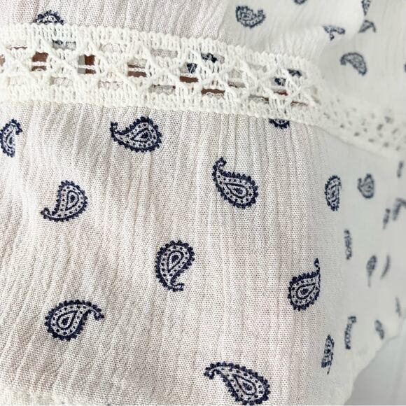 Cherokee Women Pleated Skirt Y2k Paisley Pleated White Peasant Boho Summer Large - Picture 2 of 5